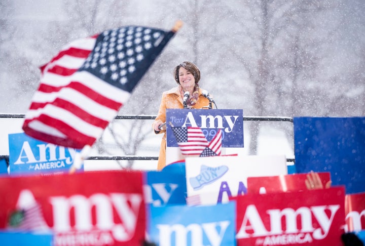 Sen. Amy Klobuchar (D-Minn.) announces her 2020 presidential bid on Feb. 10, 2019, in Minneapolis, Minnesota.