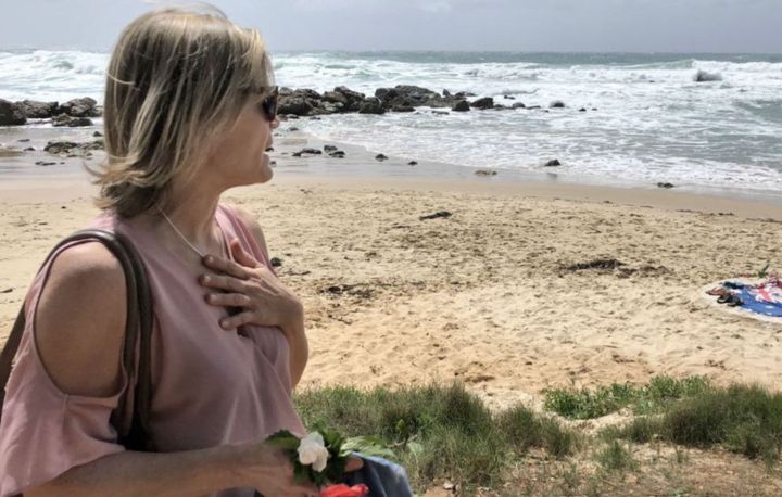 Tanya McNab, Hugo's mother, visited the beach where her son was last seen with a friend.
