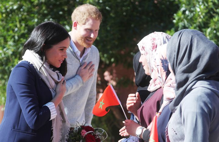 Harry and Meghan visited a boarding house for women and girls in the mountain town of Asni.