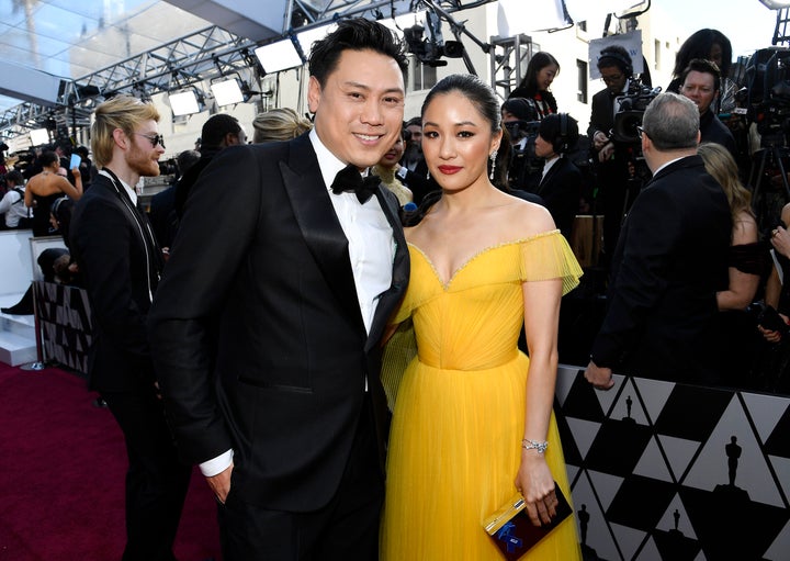 Jon M. Chu and Wu on the red carpet.