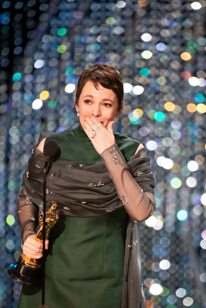 A very surprised Olivia Colman