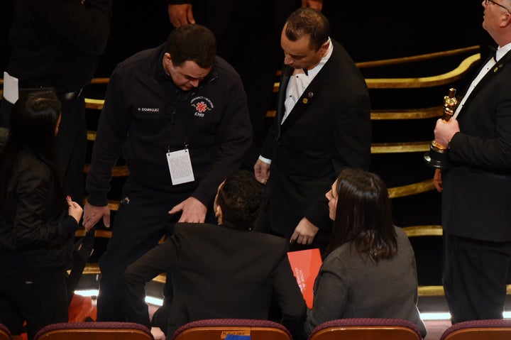 Rami speaks to medical officials shortly after his accident