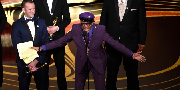 Spike Lee accepting the award for Best Adapted Screenplay for "BlacKkKlansman."