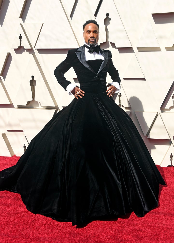 Bily Porter dressed in a custom Christian Siriano tuxedo gown.