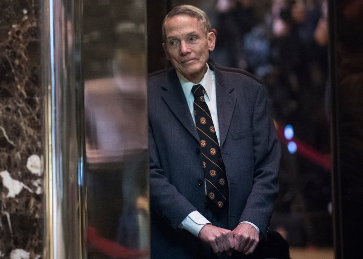 Physicist William Happer in the lobby of Trump Tower in Manhattan on Jan. 13, 2017.