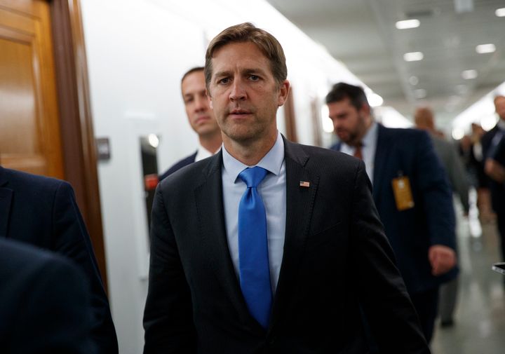 FILE - In this Sept. 27, 2018, file photo, Sen. Ben Sasse, R-Neb., walks on Capitol Hill in Washington. The Senate is pushing toward a vote on Republican legislation that would threaten prison for doctors who don’t try saving the life of infants born alive during abortions. “I want to ask each and every one of my colleagues whether or not we’re OK with infanticide,” the measure’s chief sponsor, Sasse, said Monday, Feb. 25, 2018, as debate began. (AP Photo/Carolyn Kaster, File)