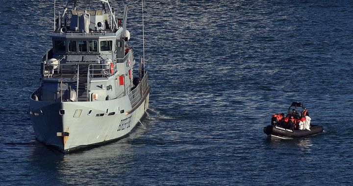 Two migrant boats were intercepted off the Kent coast on Monday 