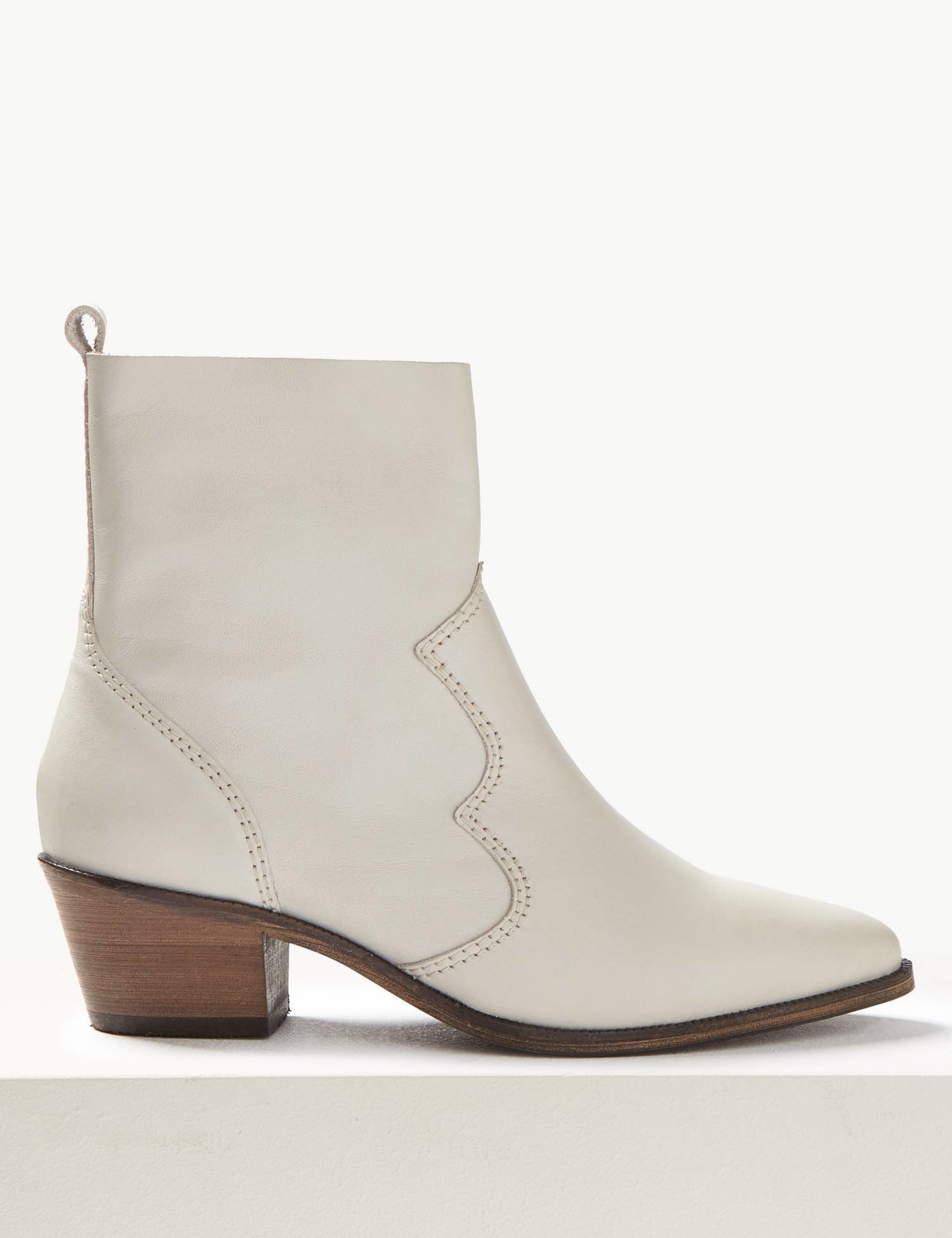 m&s white ankle boots