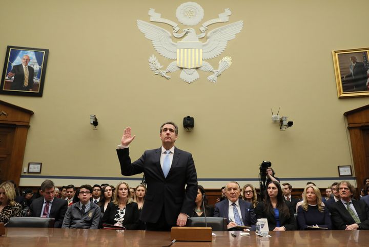 Michael Cohen, the former personal attorney of US President Donald Trump, is sworn in to testify before a House Committee on Oversight and Reform hearing on Capitol Hill in Washington, US, 27 February, 2019.