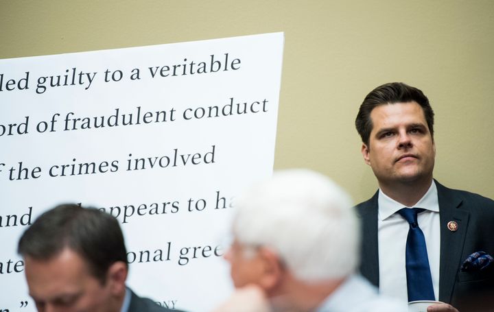 Rep. Matt Gaetz (R-Fla.), who was in the room during Cohen's testimony on Wednesday, is under investigation after appearing to threaten Trump's former lawyer on Twitter.