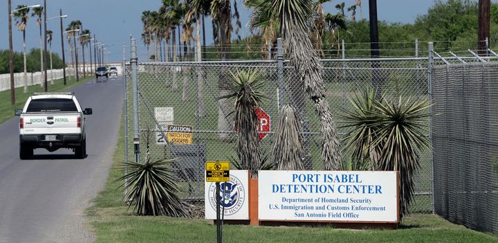 A Border Patrol truck enters Immigration and Customs Enforcement's Port Isabel Detention Center in South Texas. Adnan Asif Parveen has been detained there since January. 