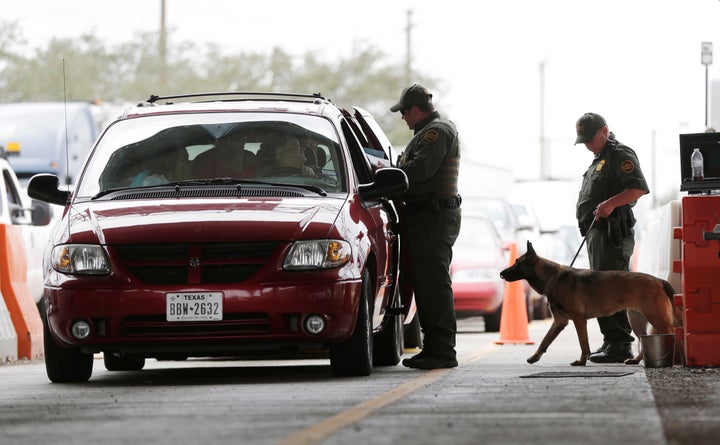 Border Patrol agents question drivers as they pass through the checkpoint at Falfurrias in south Texas in this file photo on Feb. 22, 2013.