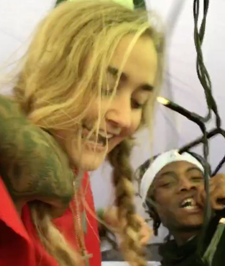 Louella Fletcher-Michie and Ceon Broughton in their tent at Bestival in 2017 