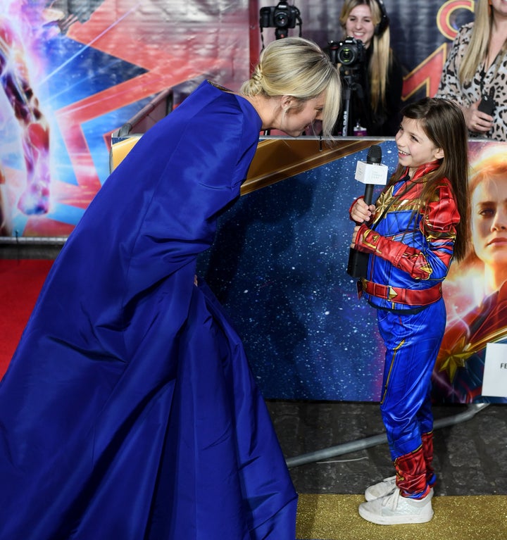 "Captain Marvel" star Brie Larson is interviewed by Illie, a fan.