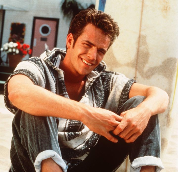 Luke in character as Dylan McKay