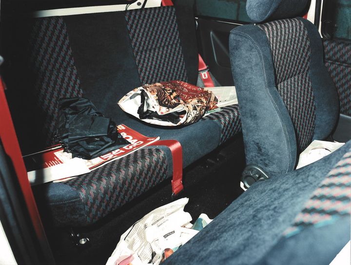 The interior of Millard's car 