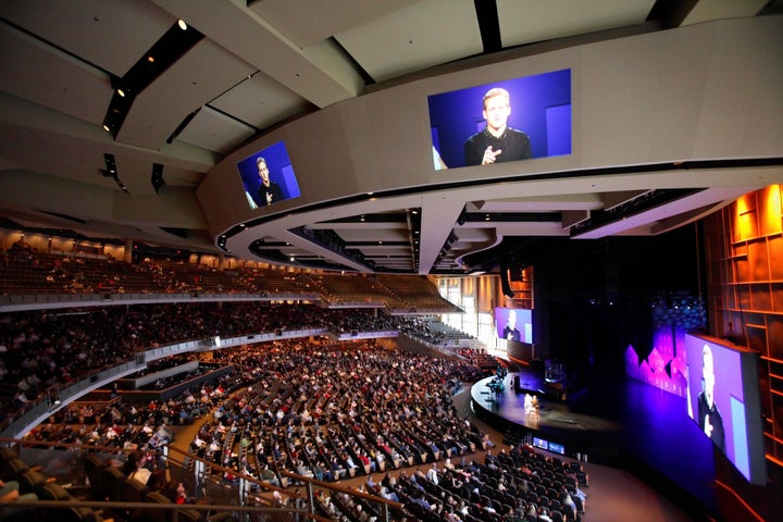 Willow Creek Community Church, an evangelical megachurch outside Chicago, during a Sunday service in November 2005.