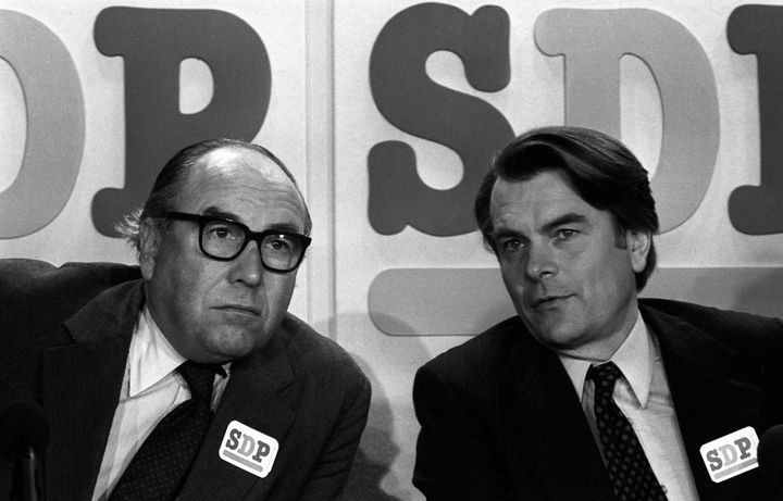 Roy Jenkins and David Owen at the launch of the SDP in 1981
