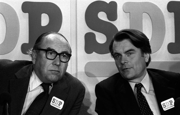 Roy Jenkins and David Owen at the launch of the SDP in 1981