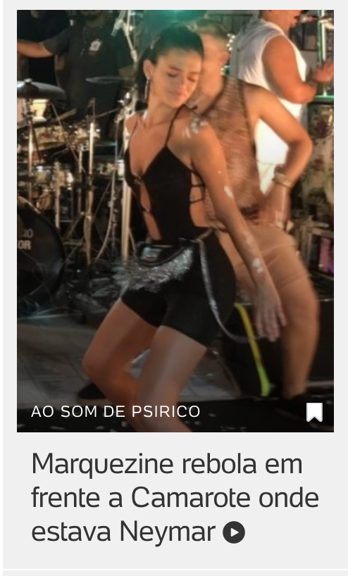 Site relaciona rebolado de Bruna Marquezine a seu antigo relacionamento com Neymar.