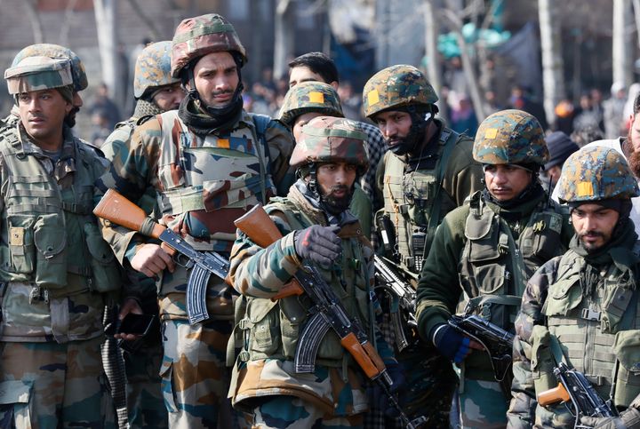 Indian security personnel in Kashmir in a file photo