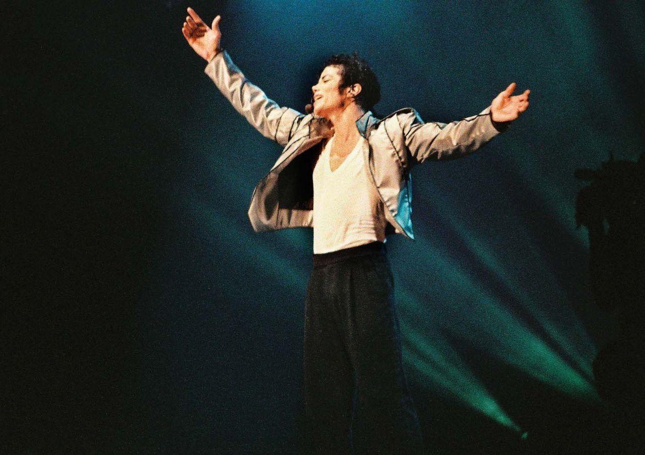 Michael Jackson at London's Wembley Stadium during his 1992 "Dangerous" tour.
