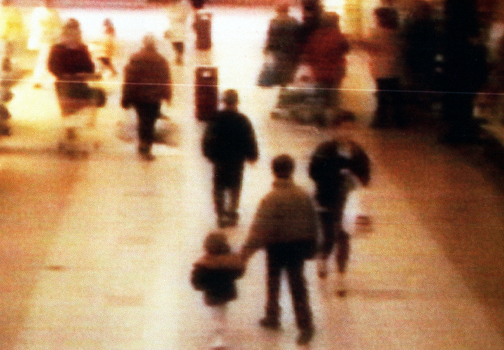 Footage showed the boy leading the toddler away from his mother by the hand
