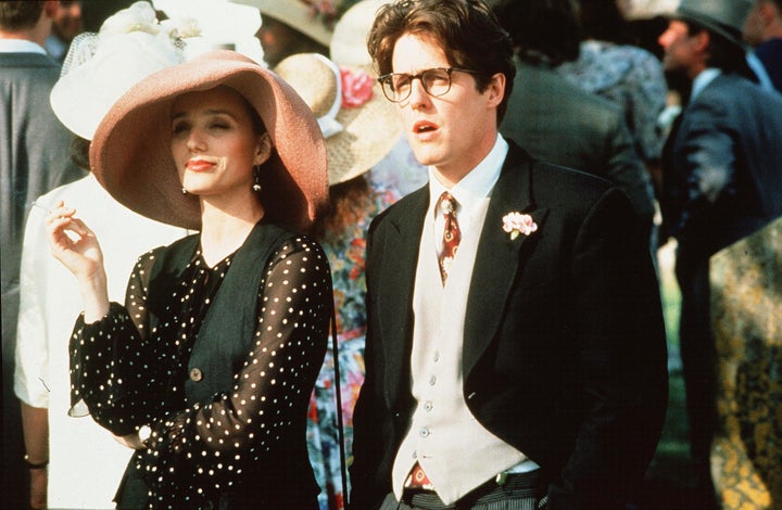 Kristin with Hugh Grant in Four Weddings 