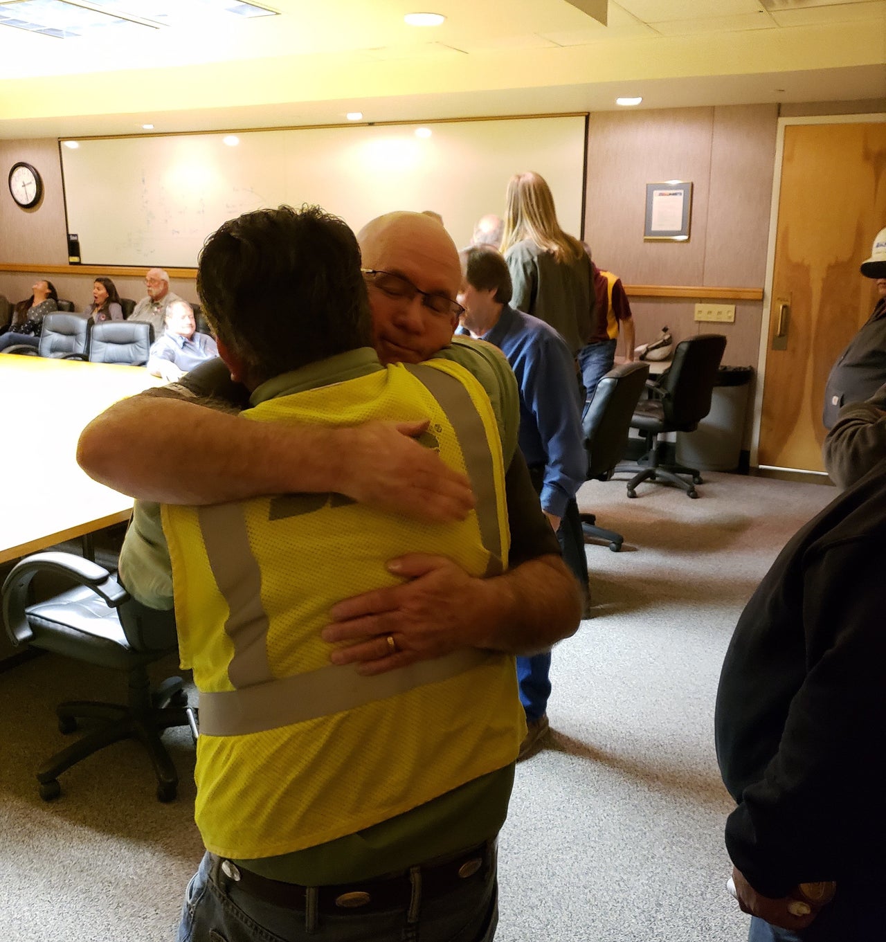 Operations manager Ed Irvin at his leaving party. He is transferring from Navajo Generating plant to another power plant more than 300 miles away.