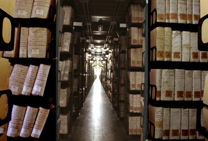 The storehouse of the Vatican Secret Archives, in a photo distributed by the Vatican on Feb. 29, 2012. Pope Francis anno