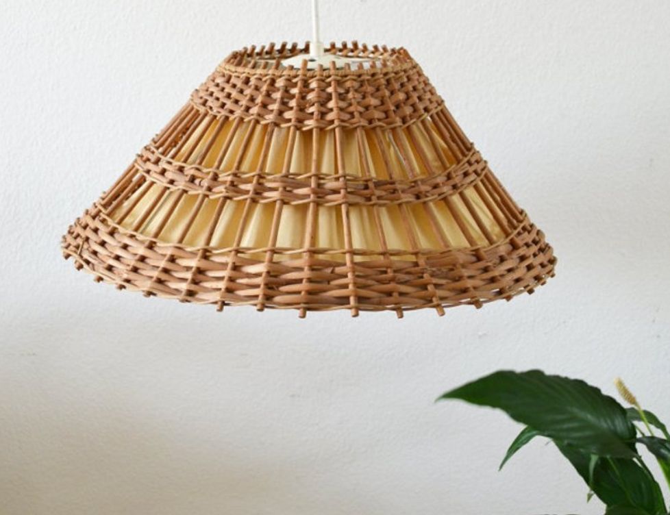 rattan lampshade small