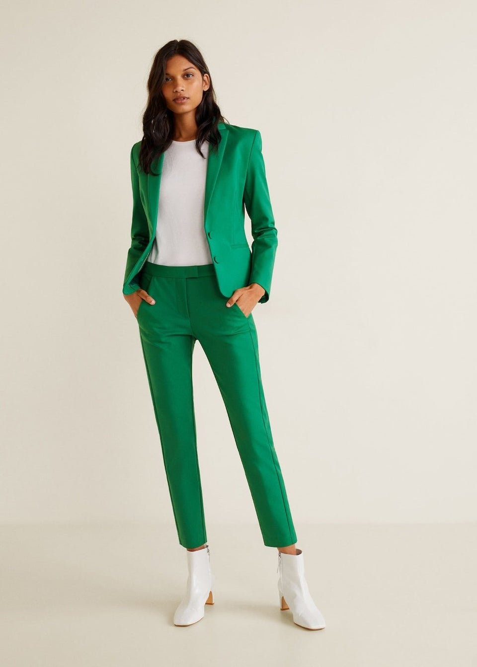 Jovani 06479  Turquoise High Low Blazer Evening Pant Suit