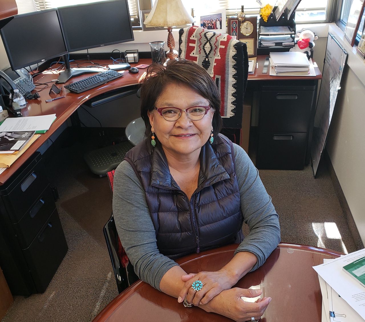 Coconino County Supervisor Lena Fowler in her Flagstaff, Arizona, office. She grew up on the Navajo reservation and is pushing the northern Arizona region to train workers for a post-coal future.