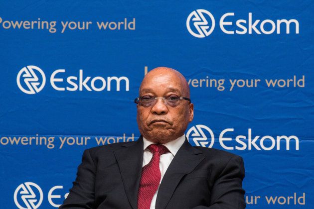 Jacob Zuma, South Africa's president, looks on during a visit to the headquarters of Eskom Holdings SOC Ltd. at Megawatt Park in Johannesburg, South Africa, on Friday, May 6, 2016.