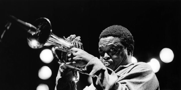 Hugh Masekela performing.