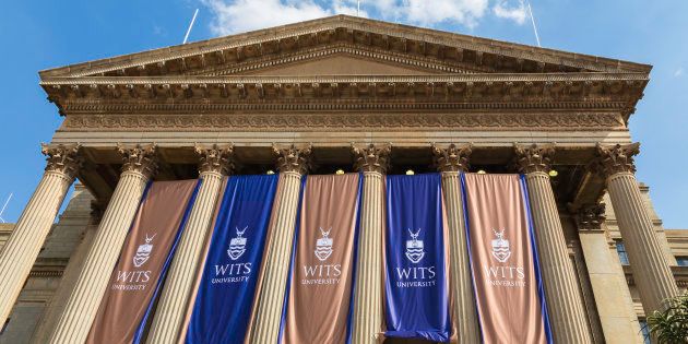 Great Hall on East campus at Wits University seen close up with the pillars in parthenon design.