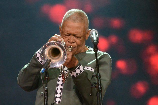Hugh Masekela is a world-renowned flugelhornist, trumpeter, bandleader, composer, singer during the DStv Mzansi Viewers Choice Awards (DStvMVCA) event at the Sandton Convention Centre on August 26, 2017 in Sandton.