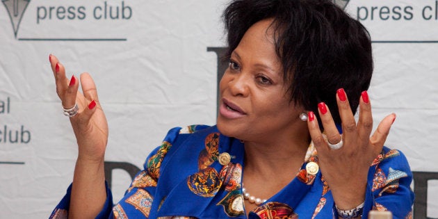 Gauteng Premier Nomvula Mokonyane attends a press conference regarding the service delivery protests that have swept the nation, March 11, 2010 in Pretoria, South Africa.