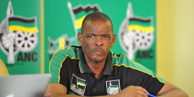 Free State Premier Ace Magashule attends a press conference to mark the 100th anniversary of the African National Congress (ANC) on January 4, 2012 in Bloemfontein, South Africa.