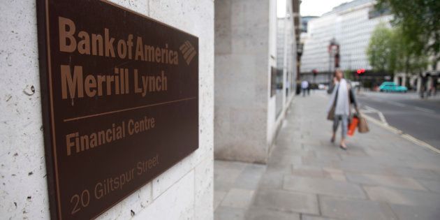 A view of offices of US investment bank Bank of America Merrill Lynch in London on May 5, 2017.