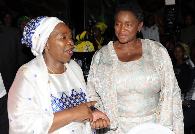 Nkosazana Dlamini-Zuma and Bathabile Dlamini. (Photo by Felix Dlangamandla/Netwerk24/Gallo Images/Getty Images)