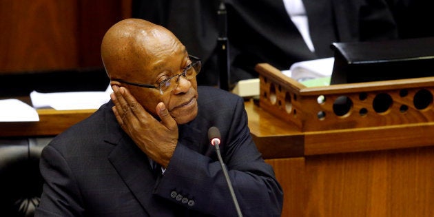 President Jacob Zuma addresses Parliament in Cape Town on May 31, 2017.