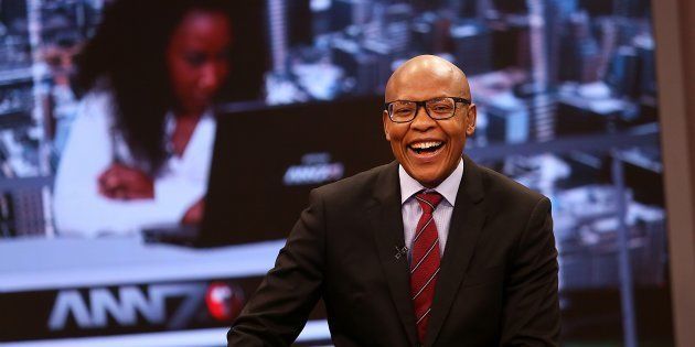 The New Age and ANN7 proprietor Mzwanele Manyi during the announcement on the shareholding of his company Lodidox on August 30, 2017 in Johannesburg, South Africa. During the live television broadcast, Manyi revealed that he was the sole shareholder in Lodidox the shelf company he bought.