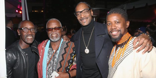 Don Cheadle, John Kani, Snoop Dogg and Atandwa Kani at the Los Angeles world premiere of 'Black Panther'.