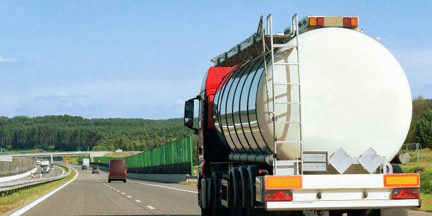 Tanker storage truck on the road of Poland