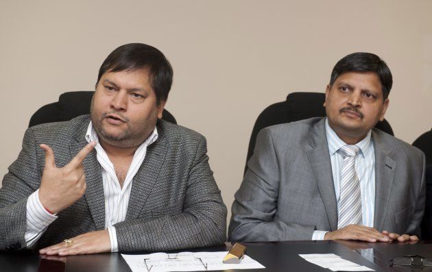 Indian businessmen, Ajay Gupta (R) and younger brother Atul Gupta at a one on one interview with Business Day in Johannesburg, South Africa on 2 March 2011 regarding their professional relationships.