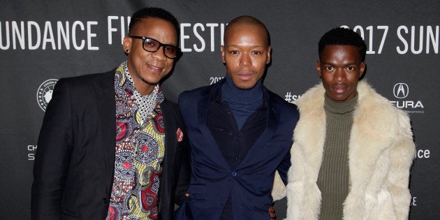 Actors Bongile Mantsai, Nakhane Toure and Niza Jay Ncoyini at the Sundance Film Festival premiere of