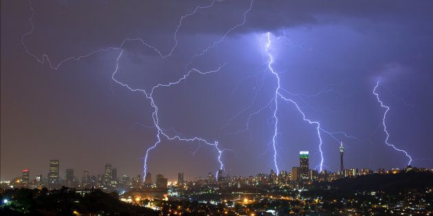 Lightning strikes in Johannesburg.