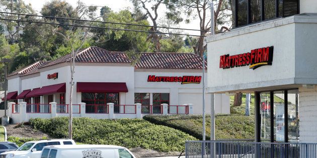 Two Mattress Firm stores, a brand owned by Steinhoff, are shown on either side of the street in Encinitas, California, U.S., January 25, 2018.