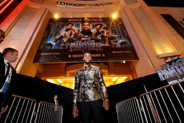 Cast member Chadwick Boseman poses at the premiere of "Black Panther" in Los Angeles, California, U.S., January 29, 2018. REUTERS/Mario Anzuoni